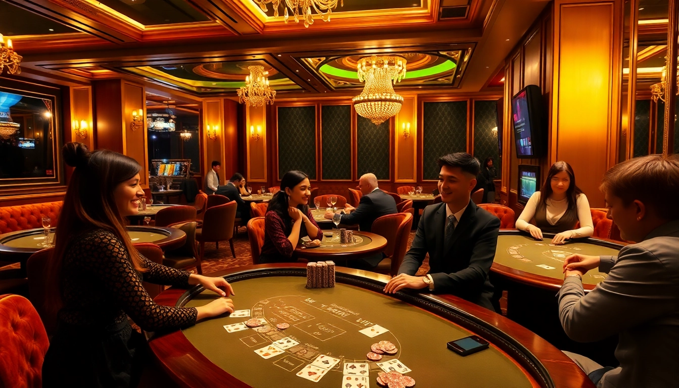 Experience excitement at kubet casino with players enjoying high-stakes poker games.