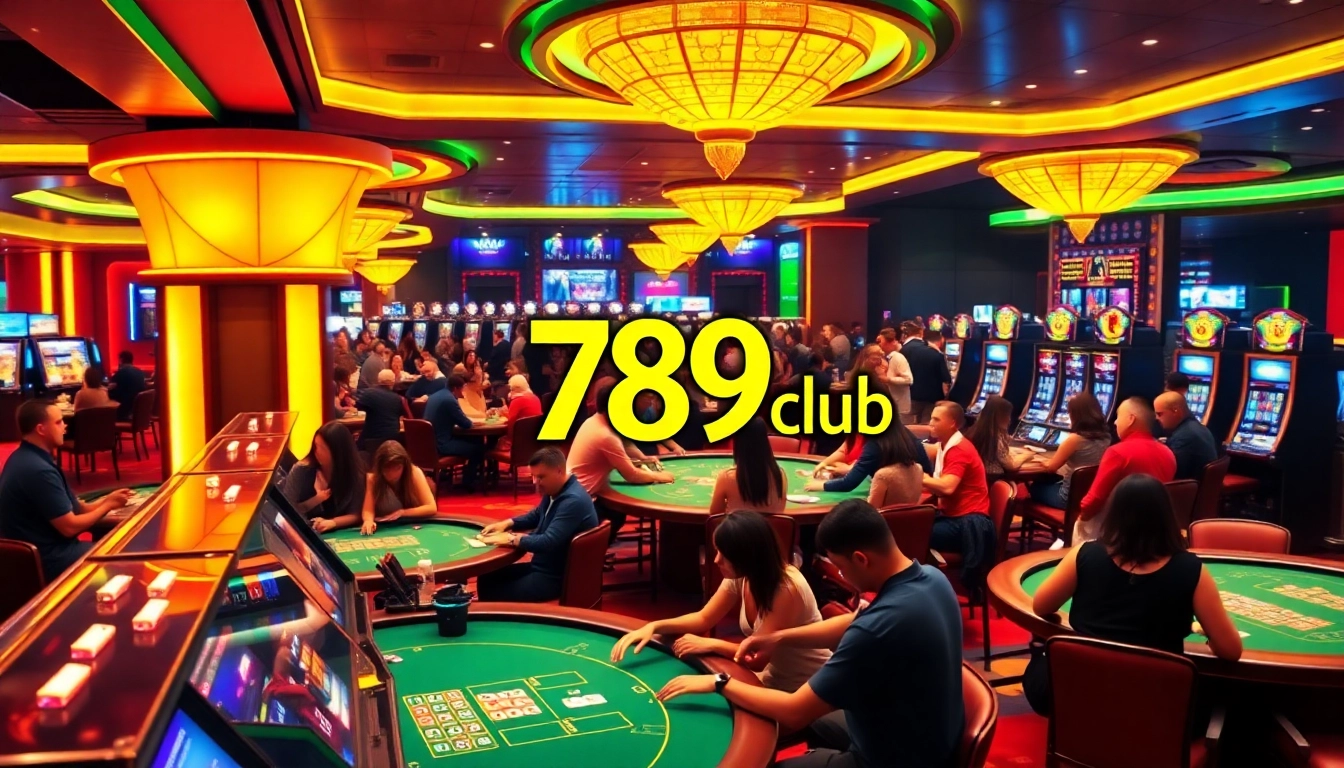 Exciting gaming scene at the 789 club casino filled with players and vibrant decor.