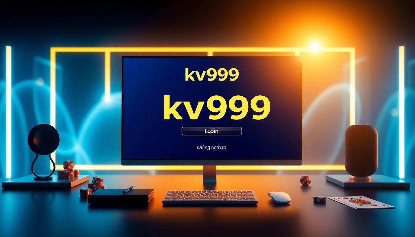 Login interface of kv999 đăng nhập with casino gaming elements enhancing user engagement.