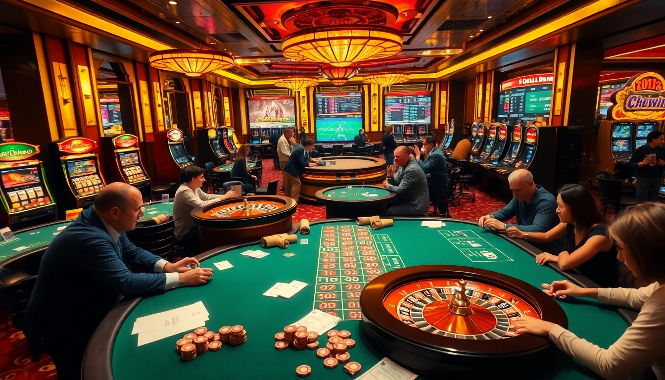 Enthusiastic players enjoy the vibrant atmosphere at a 토토 사이트 casino table featuring poker chips and games.