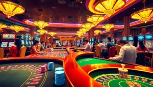 Experience the thrill at rr88 casino with vibrant tables, exciting games, and celebrating players.