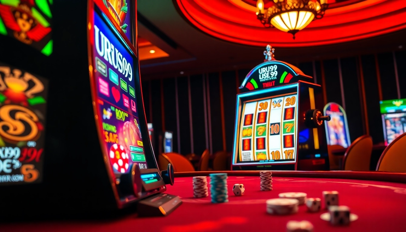 Experience the thrill of URUS99 at a vibrant casino slot machine, where excitement meets luxury.