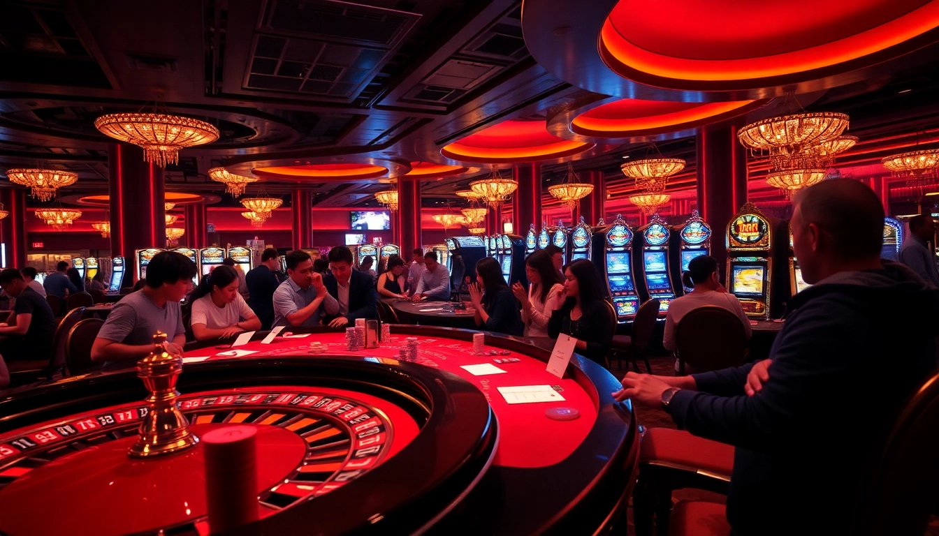 Experience the thrill of online gambling at https://68gamebai.download/ with vibrant casino action featuring poker cards and roulette wheels.