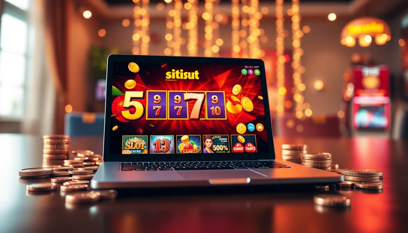 Experience the thrill of situs slot gacor with a dynamic online casino setup showcasing exciting gameplay.